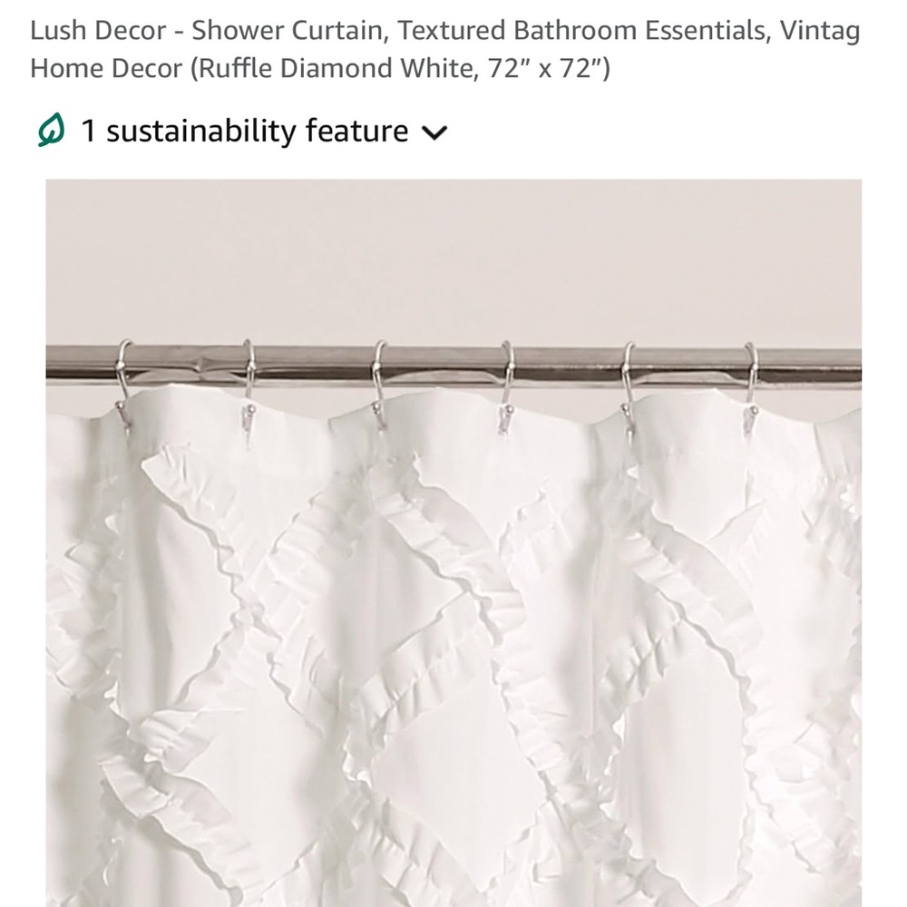 White Textured Shower Curtain with Lattice Design - Picture 3 of 8
